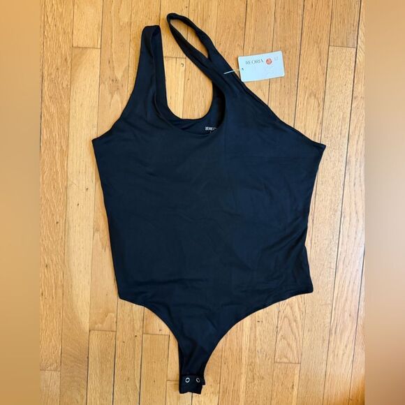 REORIA Black Asymmetrical Women's bodysuit NWT - Picture 5 of 6